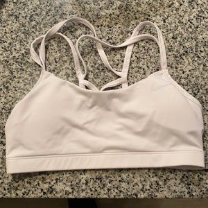 Nike white criss cross sports bra size M